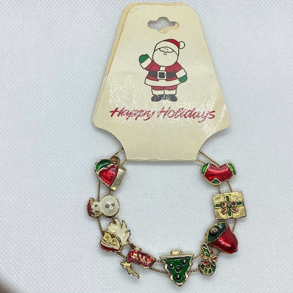 Vintage Christmas Character and Elements Charm Bracelet New with Tags!*